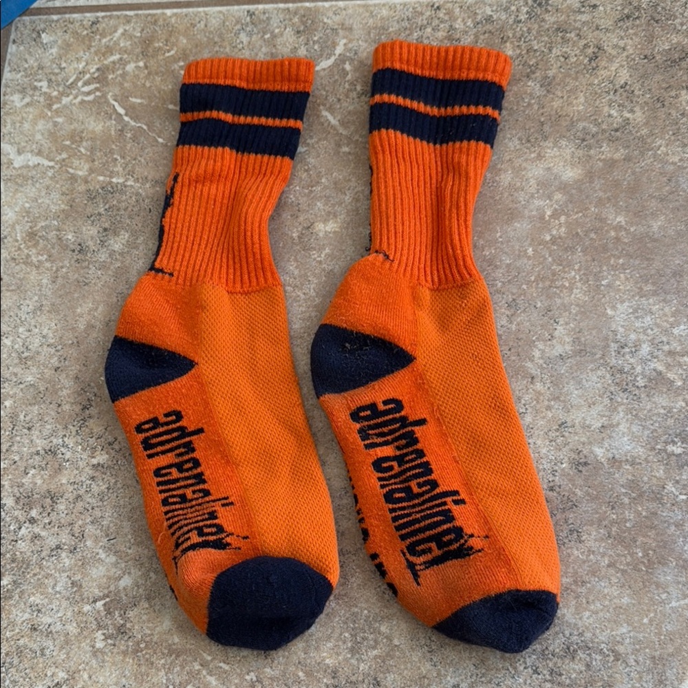 Adrenaline Orange and Blue Athletic Crew Socks - Picture 2 of 3